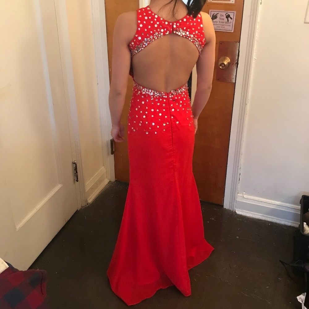 RED SEQUIN PROM DRESS 00